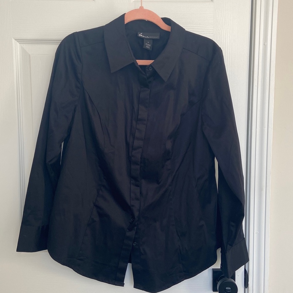 Lane Bryant Tailored Button Down Shirt, SZ 14, Excellent Condition